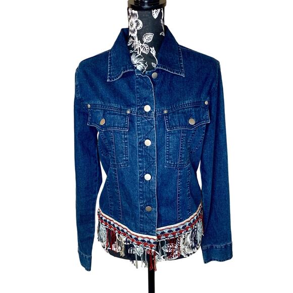 100% Cotton Vintage Boho Western Jean Jacket - Picture 1 of 5
